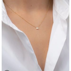 Zoe Lev Diamond Baguette 14k Necklace